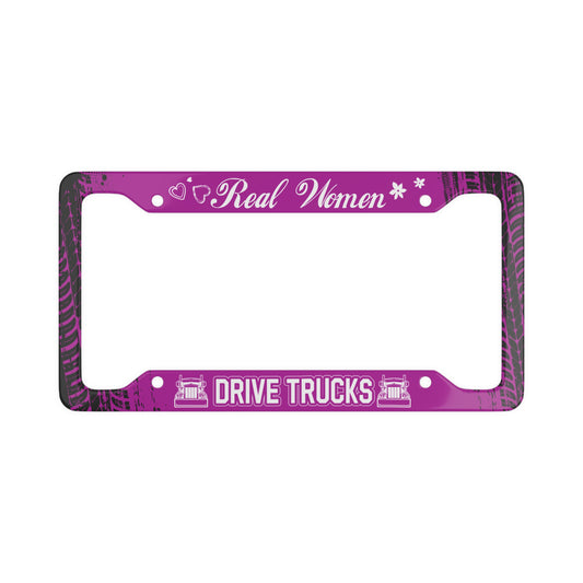 Women Truck driver - License Plate Frame